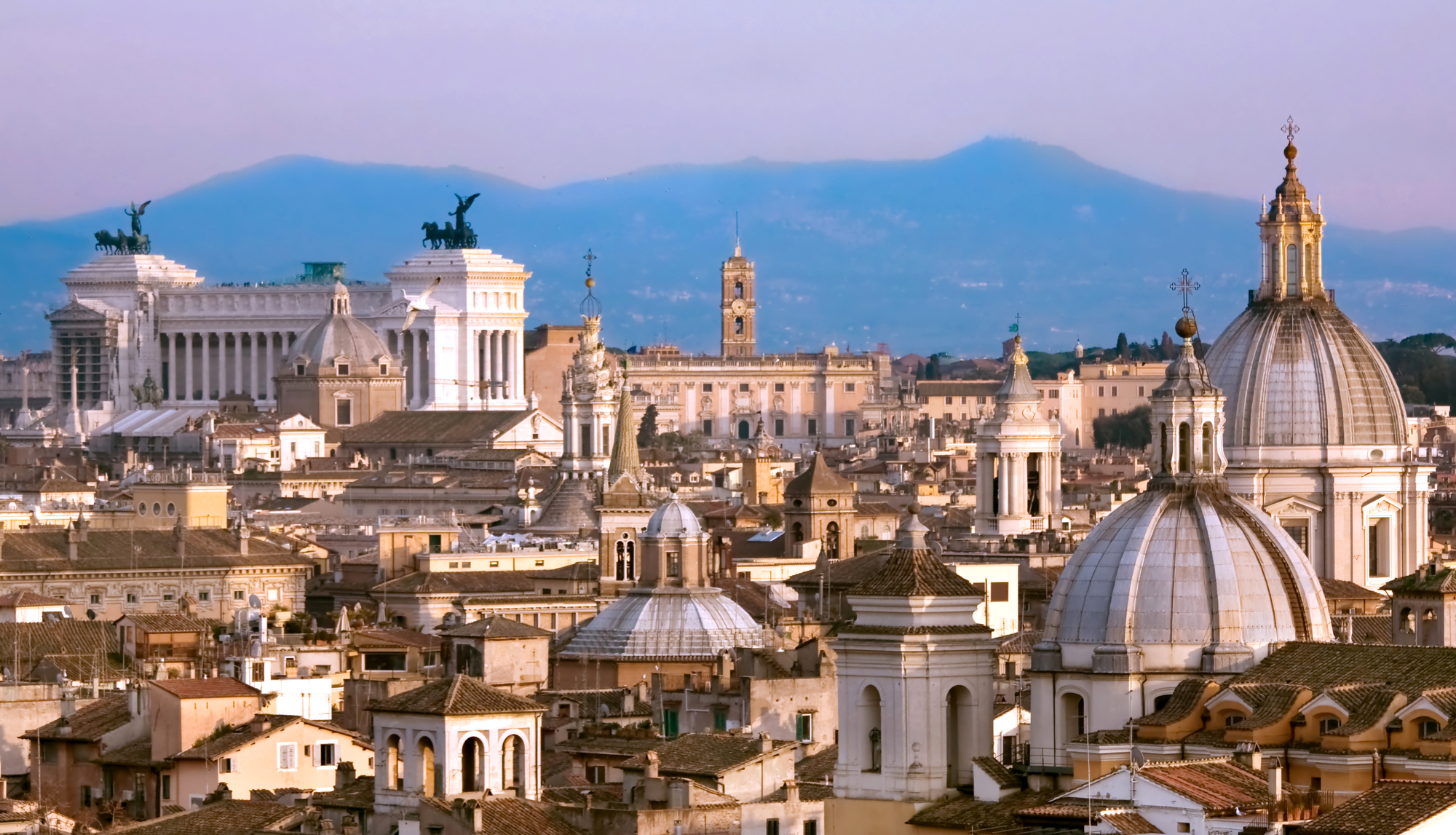 Travel Series - Italy. View above downtown of Rome, Italy.