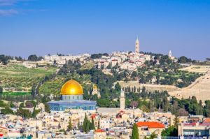 Jerusalem, Israel Old City skyline.