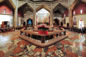 Interior of the Basilica of the Annunciation in Nazareth, Israel